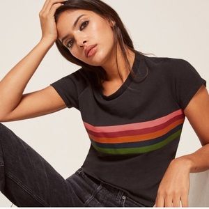 Reformation Rainbow Stripe 70’s Tee